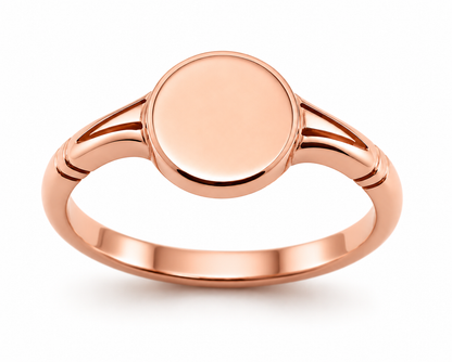 Kaedesigns Genuine Solid 9ct 9K 375 Yellow, Rose or White Gold Oval Signet Ring - Choose your ring size H to P