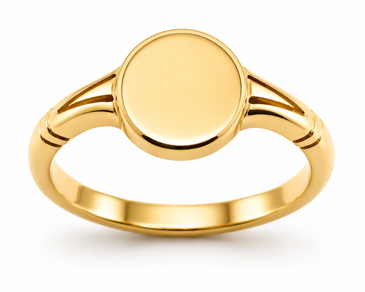 Kaedesigns Genuine Solid 9ct 9K 375 Yellow, Rose or White Gold Oval Signet Ring - Choose your ring size H to P
