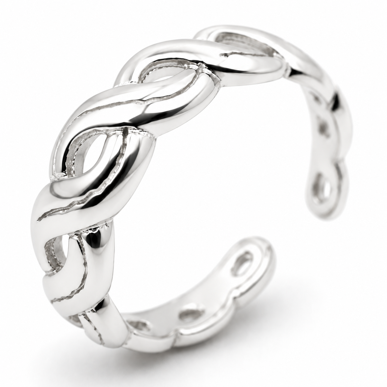 Genuine 9ct 9k 375 Yellow, Rose, White Gold or Sterling Silver Weave Toe Ring  209