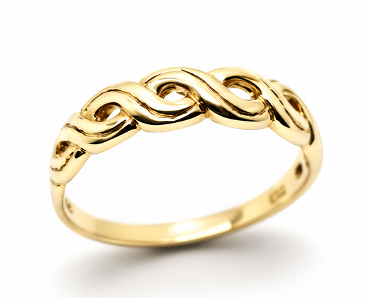 Kaedesigns, New 9ct 9kt Genuine Solid Yellow, Rose or White Gold Celtic Weave Ring 209