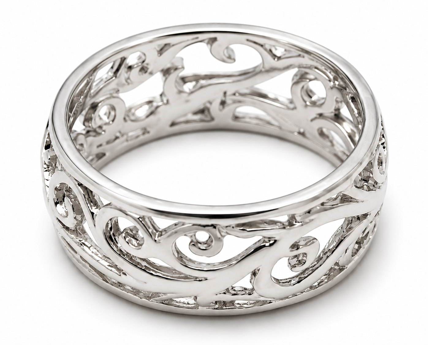 Kaedesigns Genuine Wide Sterling Silver 925 Filigree Vine Ring 235 - Choose your size