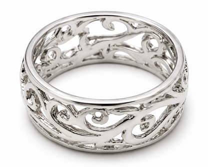 Genuine 9ct 9K 375 Full Solid Wide Yellow, Rose or White Gold Filigree Vine Ring 235 - Choose your ring size