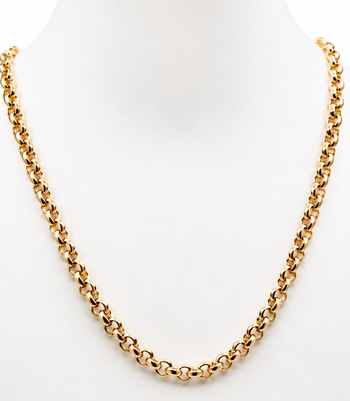 Genuine Heavy 9ct 9k 375 Rose Gold Round Belcher Chain Necklace 50cm 33gm