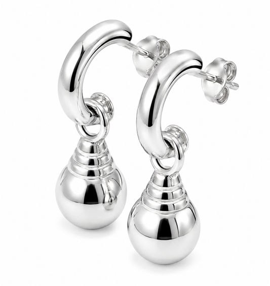 Kaedesigns, Heavy Genuine Sterling Silver 925 10mm Ball Euro Ball Stud Earrings