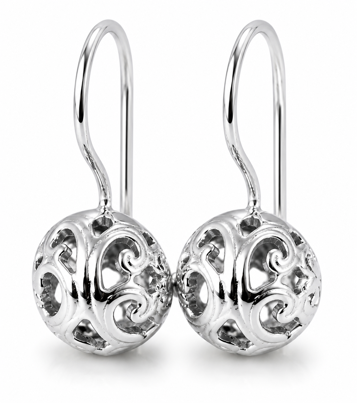 Genuine 9ct 9K 375 Yellow, Rose or White Gold 10mm Half Ball Filigree Earrings
