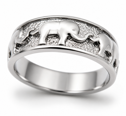 Solid Sterling Silver 925 Lucky Elephant Ring - Choose your size
