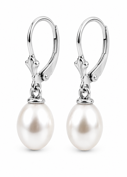 Kaedesigns 9ct 9k 375 Yellow, Rose or White Gold Oval 11mm x 8mm White Pearl Continental Clip Earrings