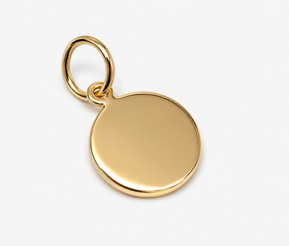 Genuine 9ct 9k Solid Yellow, Rose or White Gold 12mm disc round circle pendant 1.2mm thick