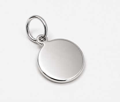 Genuine 9ct 9k Solid Yellow, Rose or White Gold 12mm disc round circle pendant 1.2mm thick