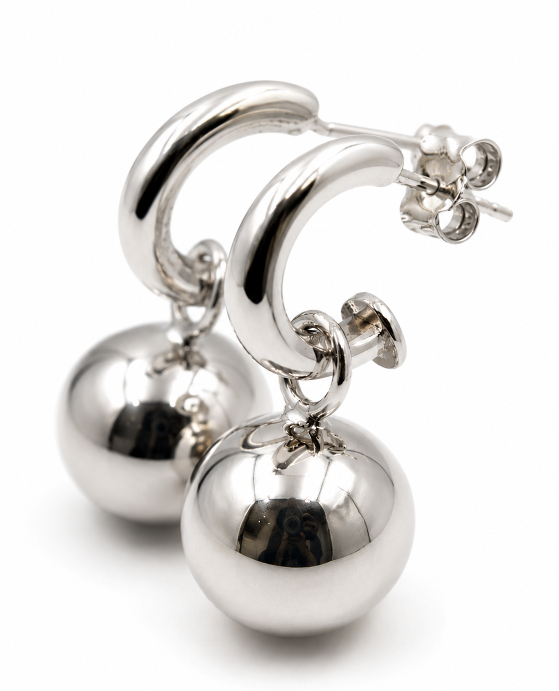 Kaedesigns Genuine Heavy 9ct 9kt 375 Yellow, Rose or White Gold 14mm Belcher Ball Drop Earrings