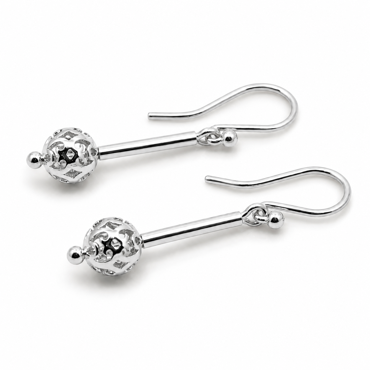 Genuine 9ct 9k 375 Yellow, Rose or White Gold 8mm Filigree Ball Hook Earrings