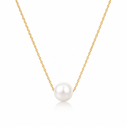 Genuine 9ct 9K 375 Yellow Gold Curb Necklace Chain 43cm Freshwater Pearl