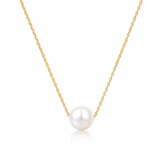 Genuine 9ct 9K 375 Yellow Gold Curb Necklace Chain 43cm Freshwater Pearl