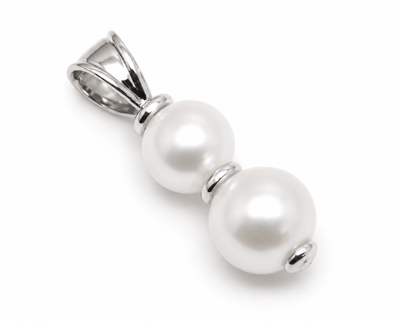 Genuine 9k 9ct 375 Yellow, Rose or White Gold 6mm + 8mm White Pearl Pendant Or Charm