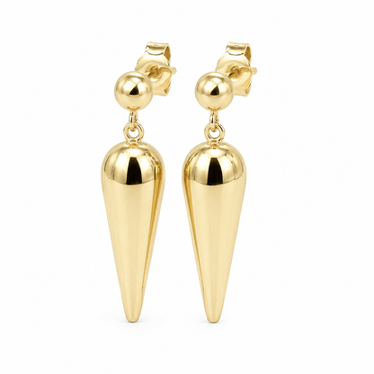 Kaedesigns Genuine 9ct 9kt 375 Solid Yellow, Rose or White Gold Half Teardrop Stud Earrings