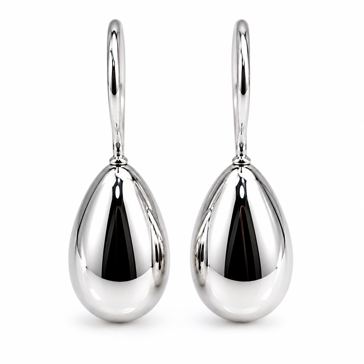 Genuine 925 Sterling Silver Teardrop Tear Drop Hook Earrings