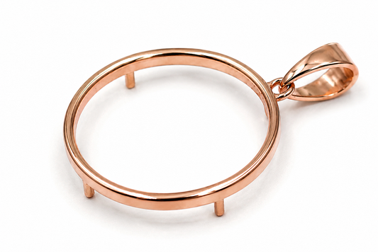 Genuine 9ct, 14ct or 18ct Rose Gold Full Sovereign Plain Coin Frame
