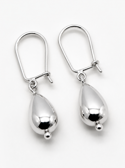 Genuine 9ct 9kt 375 Solid Yellow, Rose or White Gold Teardrop Continental Hook Earrings