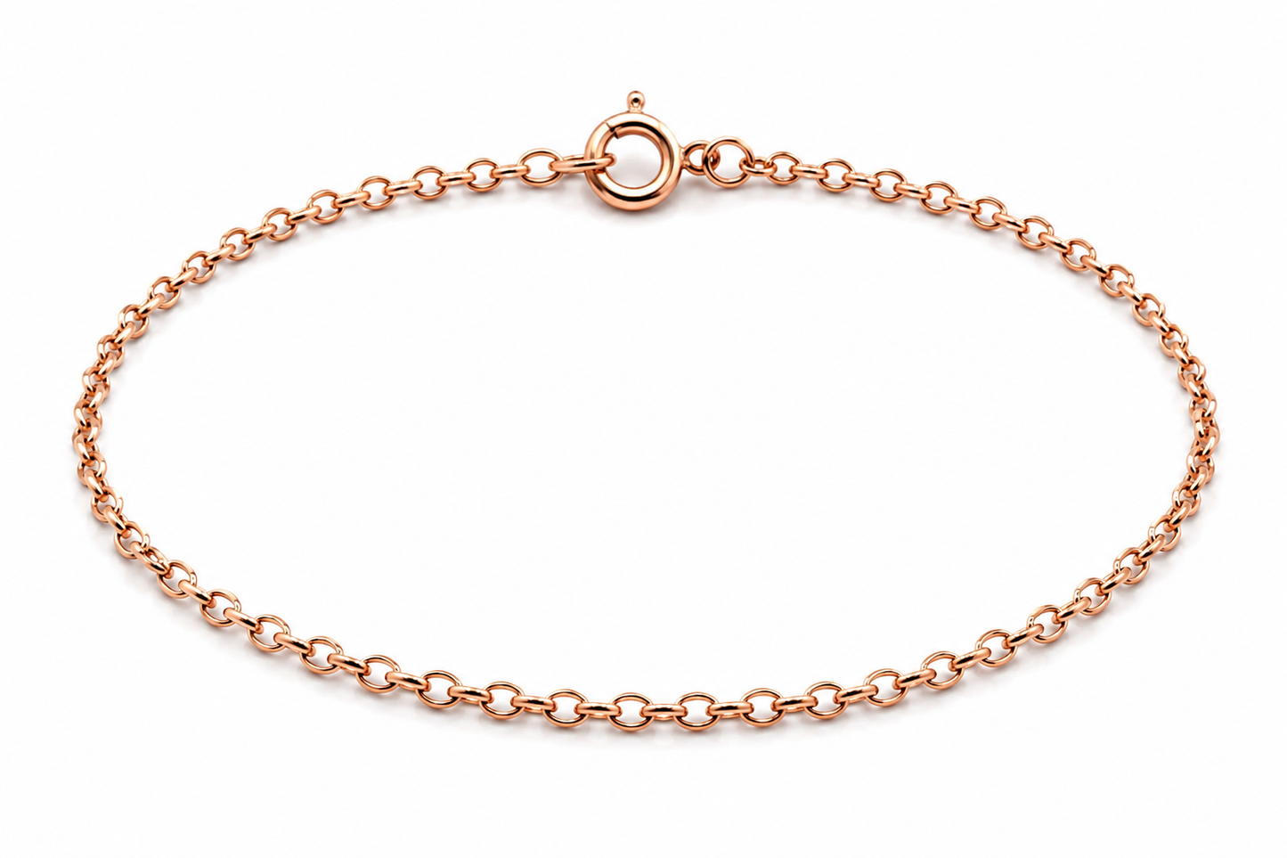 Genuine 9ct 9k 375 Solid Yellow or Rose Gold 25cm Oval Belcher Anklet