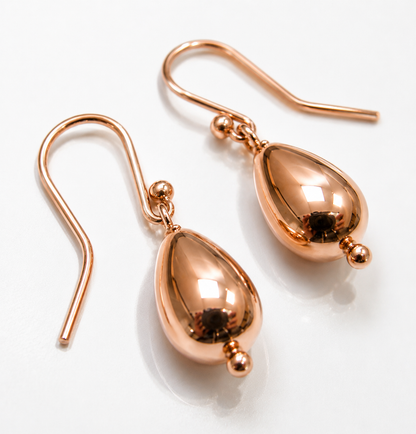 Genuine 9ct 9kt 375 Solid Yellow, Rose or White Gold Tear Drop Teardrop Hook Earrings