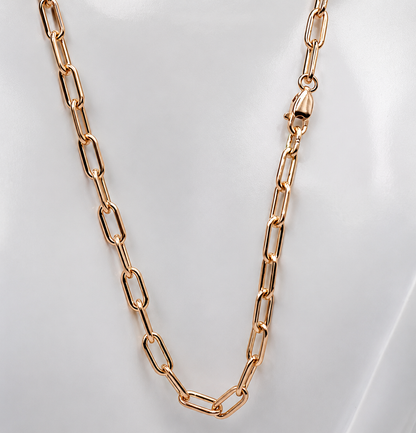 Handmade Genuine 38cm 9ct 9k 375 Yellow, Rose or White Gold Paper Clip Chain Necklace