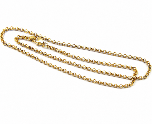 Genuine 9ct Yellow Gold Belcher Cable Chain Necklace 46cm 3.53grams