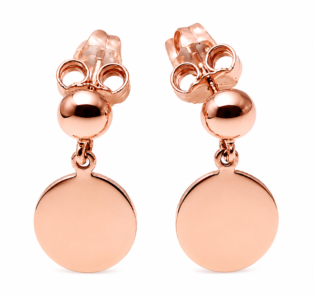 Kaedesigns 9ct 9k 375 Solid Yellow, Rose or White Gold Disc Stud 10mm Half Ball Earrings
