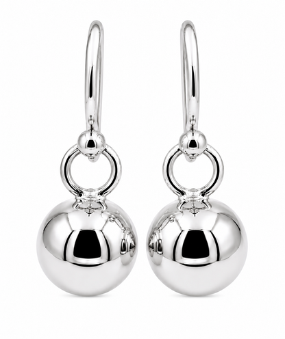 Kaedesigns New 9ct Yellow, Rose or White Gold 10mm Euro Ball Drop Earrings