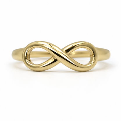 Genuine 9ct 9k 375 Yellow, Rose or White Gold Solid Infinity Ring Size J