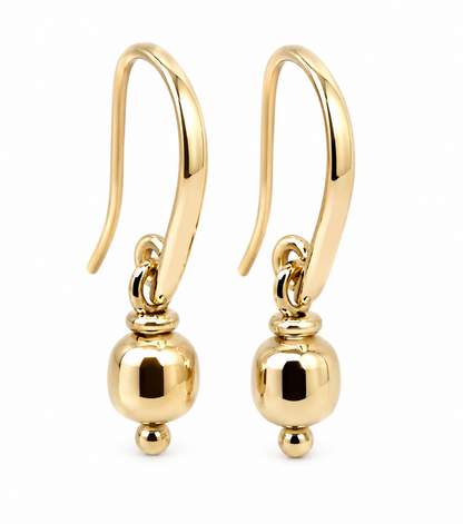 Kaedesigns, Genuine 9ct 9k 375 Yellow Or Rose Or White Gold 6mm Ball Drop Earrings