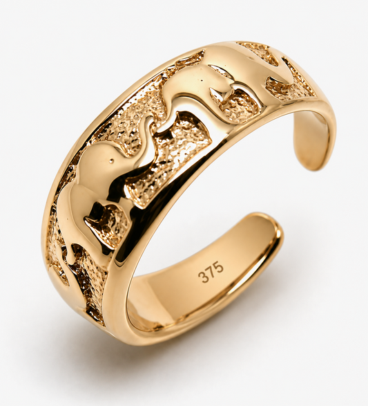 Kaedesigns Genuine 9ct 9kt Solid Yellow, Rose or White Gold Lucky Elephant Toe Ring
