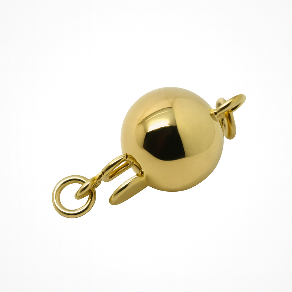 Genuine 9ct Yellow Gold 6mm, 7mm, 8mm & 10mm Plain Ball Pearl Clasp