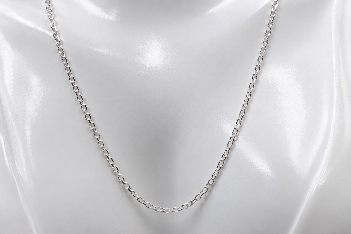 Genuine Sterling Silver 925 Diamond-Cut Cable Chain Necklace, 1.7mm wide - 45–70cm