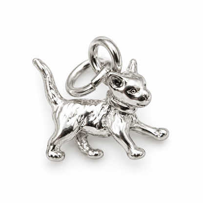 Genuine Sterling Silver 925 Solid Cat Pendant or Charm