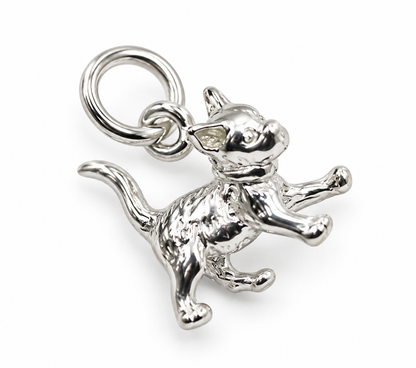 Genuine Sterling Silver 925 Solid Cat Pendant or Charm