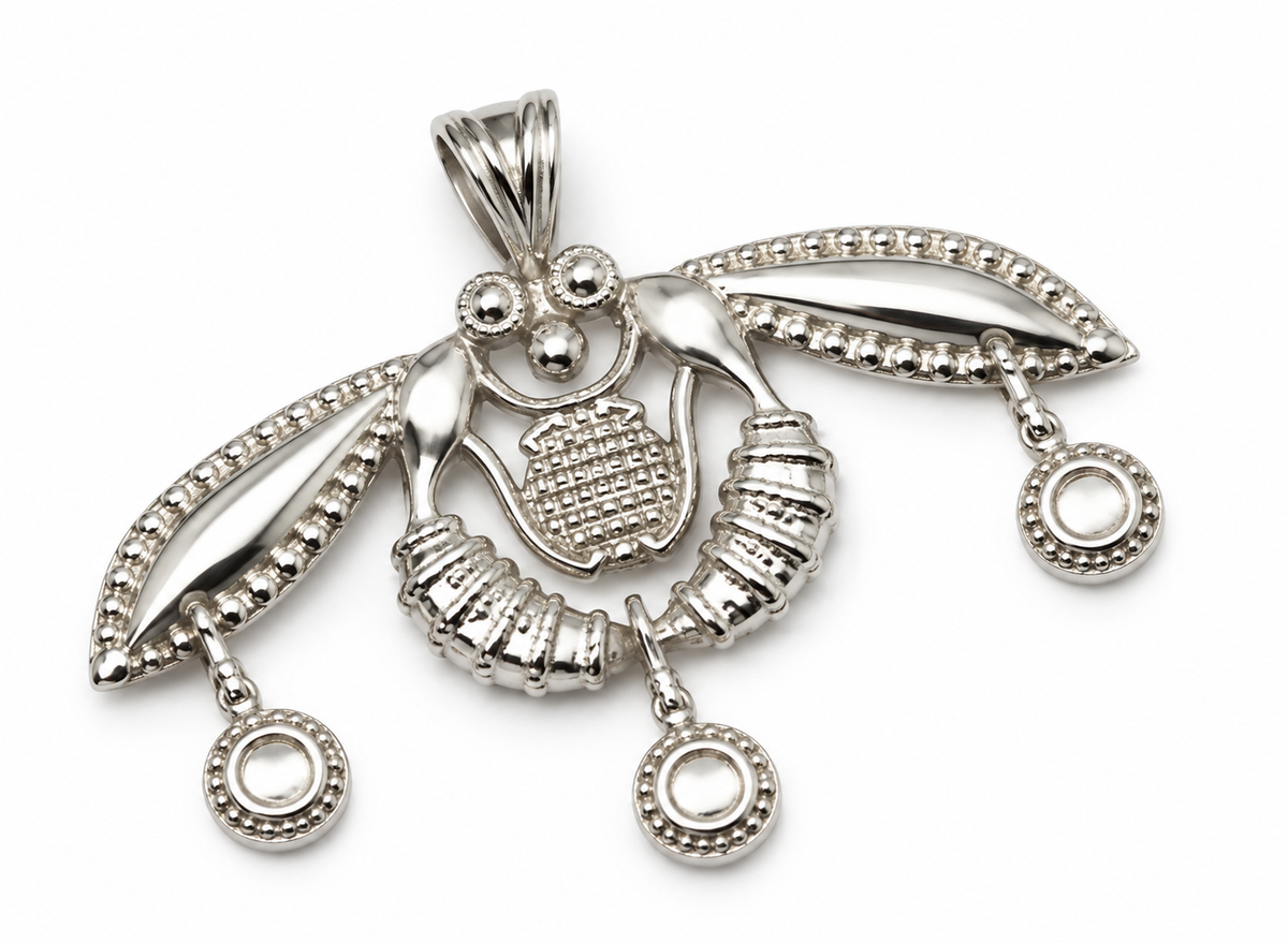 Genuine 9ct 9k 375 Yellow, Rose or White Gold Ancient Minoan Greek Crete Malia Bees Pendant