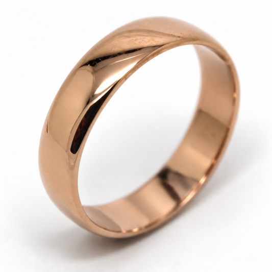 Kaedesigns, 5mm Genuine Solid 9ct Rose Gold Wedding Band Ring Size N/7 To Z+4/15