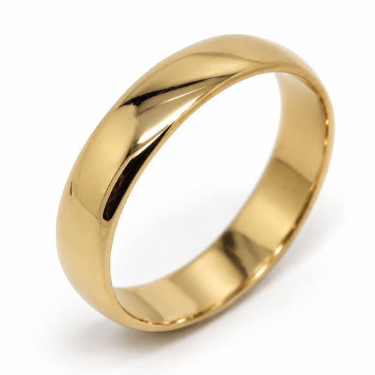 Kaedesigns, 5mm Solid 9ct 9K 375 Yellow Gold Wedding Band Ring Size N/7 To Z+4/15