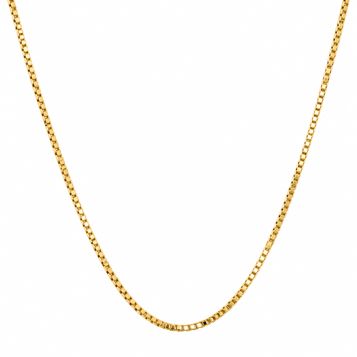 Genuine 18ct 18k 750 Yellow Gold Fine Box Chain Necklace 50cm 5.7g