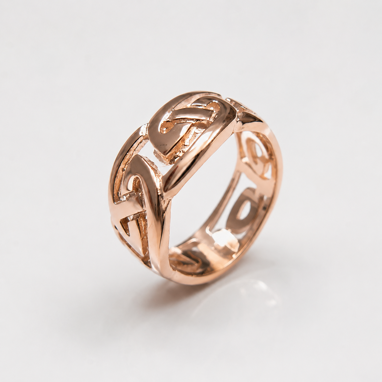 Genuine Solid 9ct 9kt 375 Yellow, Rose or White Gold 8mm Wide Large Celtic Ring