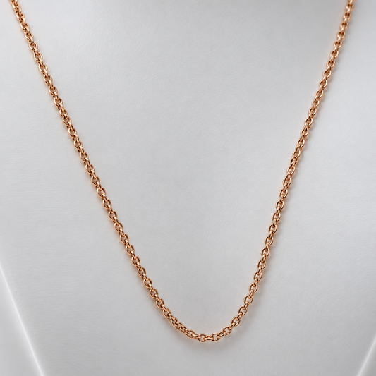 Genuine Sterling Silver 925 Rose Gold Triple Plated Cable Chain Necklace