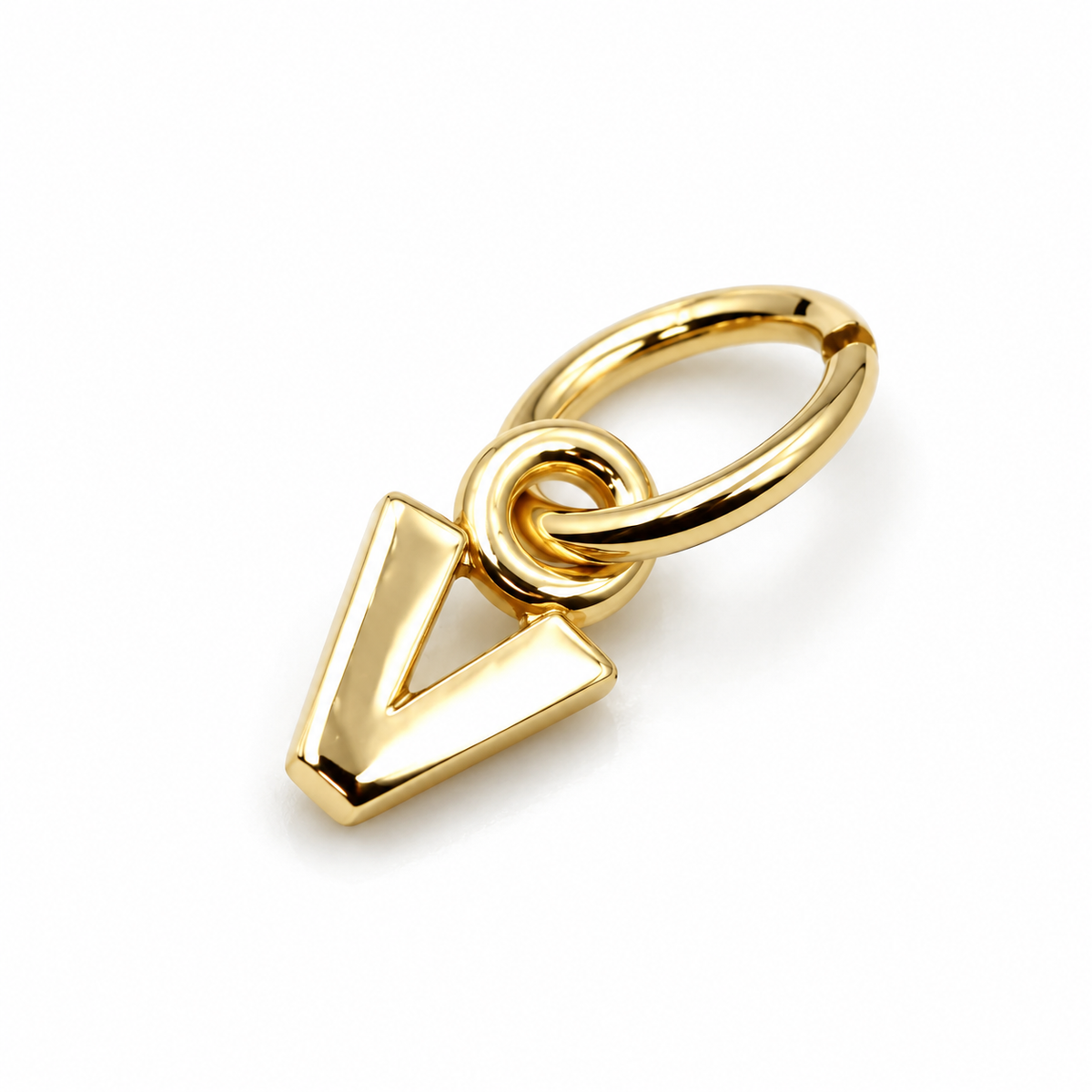 Tiny 9ct Gold Letter V Initial Pendant Charm | Yellow, Rose or White