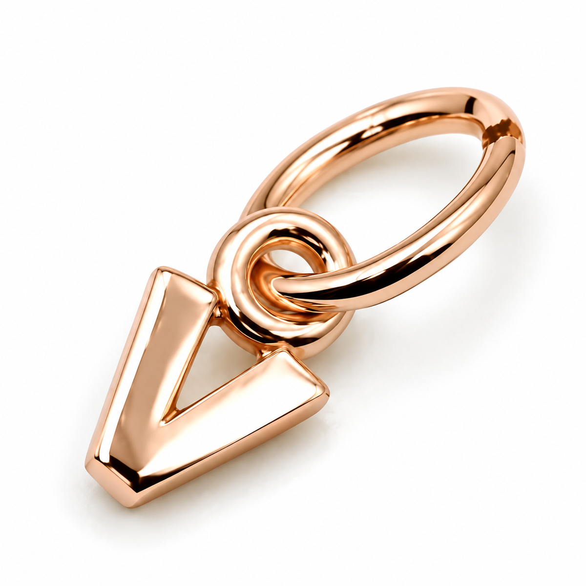 Tiny 9ct Gold Letter V Initial Pendant Charm | Yellow, Rose or White