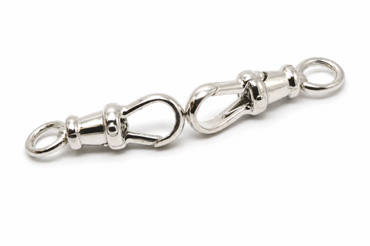 1 PAIR - Genuine 2 X Solid Sterling Silver 925 Albert Swivel Clasp 19mm