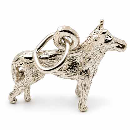 Sterling Silver 925 Alsatian Dog German Shepherd 3D Charm or Pendant