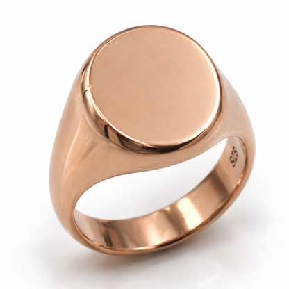 Genuine 9ct 9k 375 Yellow, Rose or White Solid Oval 12mm x 14mm Heavy Signet Ring in your size (Copy)