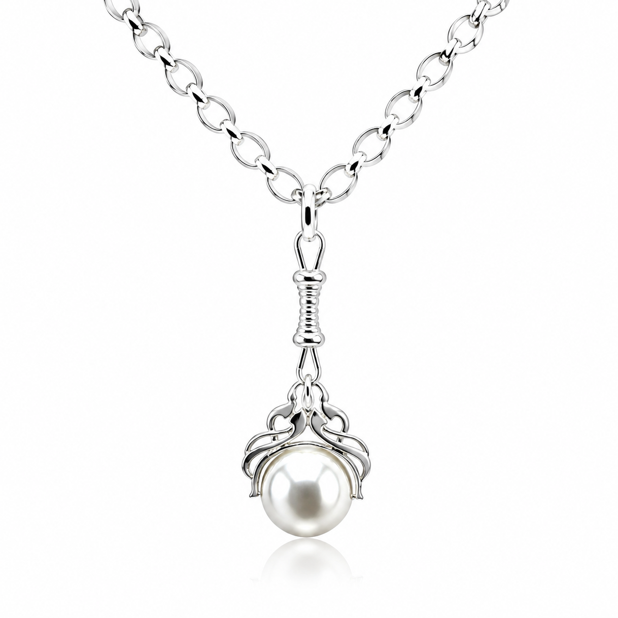 Sterling Silver 925 Heavy Oval Belcher Chain 50cm Necklace + Pendant