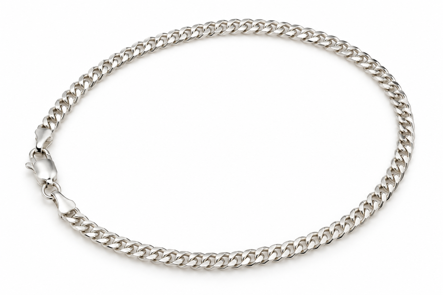 Genuine Sterling Silver 925 2.8mm Curb Kerb Curb 19cm Bracelet