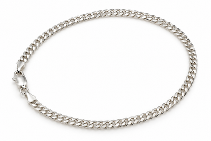 Genuine Sterling Silver 925 2.8mm Curb Kerb Curb 19cm Bracelet