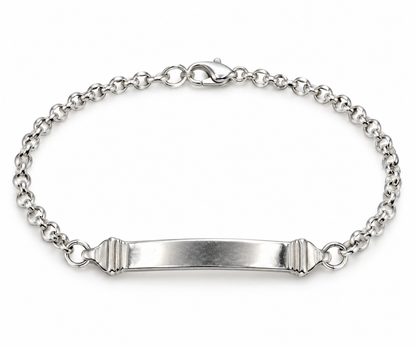 Sterling Silver 925 Belcher Link Identity ID Bracelet 19cm long